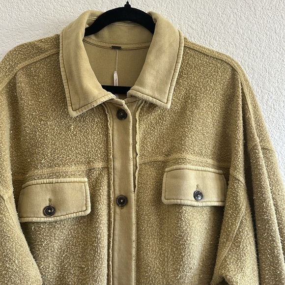 Free People Ruby Shirt Fleece Oversized Button-down Shacket Jacket - Picture 4 of 10